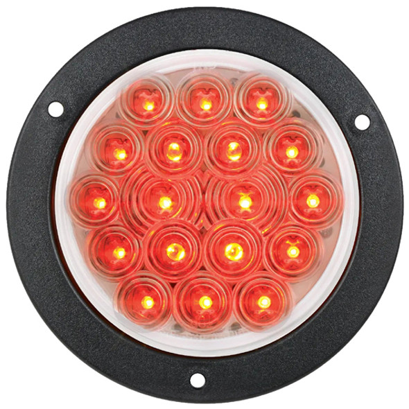 4 Inch Fleet 18 Diode Stop Turn Tail Light W/ Flange - Amber LED / Clear Lens 4 Inch Fleet 18 Diode Stop Turn Tail Light W/ Flange - Amber LED / Clear Lens