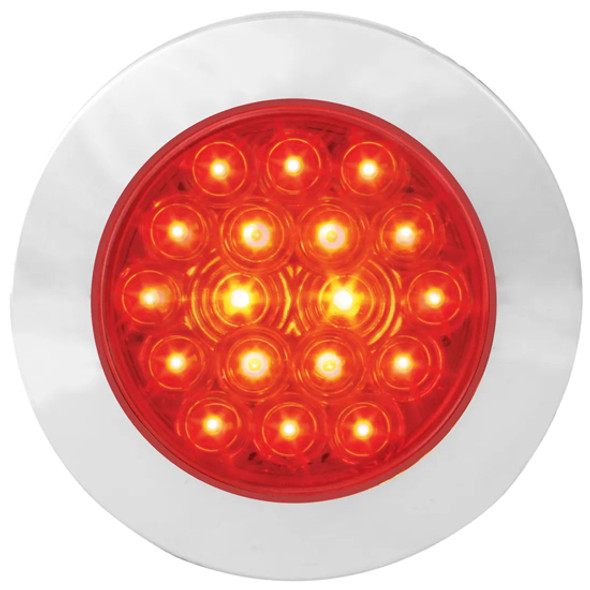 4 Inch Fleet 18 Diode Stop Turn Tail Light W/ Chrome Twist-On Bezel - Red LED / Red Lens 4 Inch Fleet 18 Diode Stop Turn Tail Light W/ Chrome Twist-On Bezel - Red LED / Red Lens
