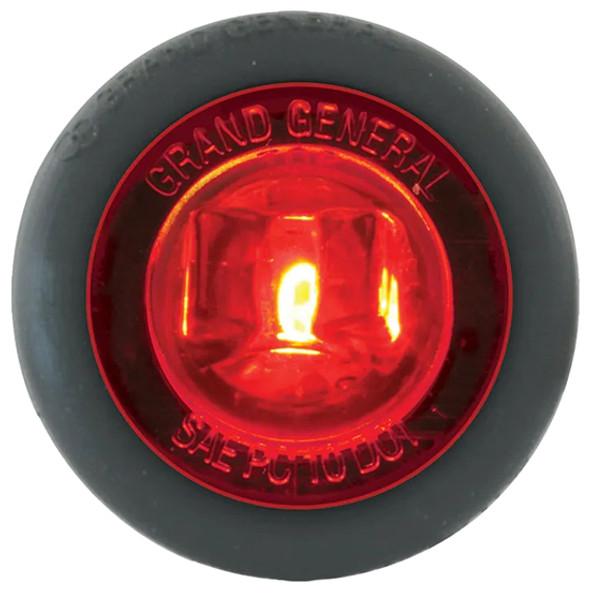 1 1/4 Inch Dual Function Mini Push-in Wide Angle Turn Marker Light W/ Grommet - Red LED / Red Lens 1 1/4 Inch Dual Function Mini Push-in Wide Angle Turn Marker Light W/ Grommet - Red LED / Red Lens