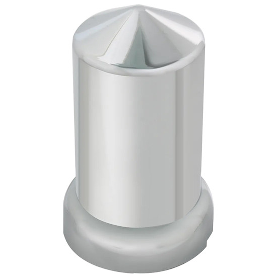 33MM X 3 /18 Inch Chrome Pointed Push On Nut Cover W/ Flange