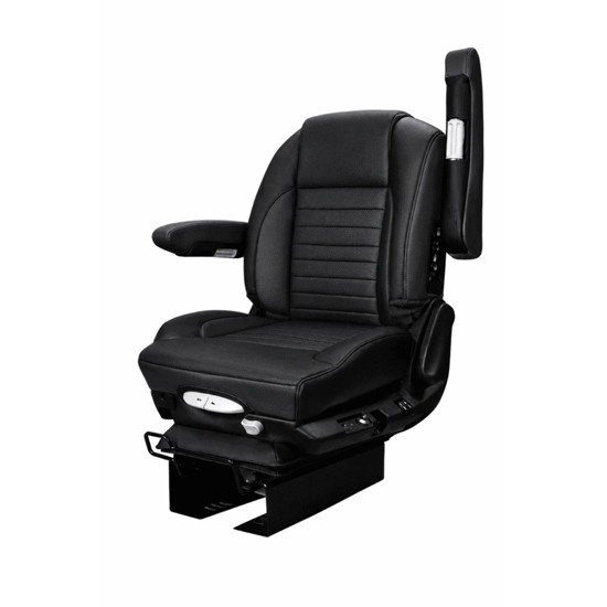 GraMag SteadyRide Genuine Black Leather Mid Back Air Seat