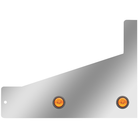 4 Inch SS Sleeper Extension Panels W/ Amber/Amber 2 Inch Round LEDs For Peterbilt W/ 70 Inch Sleeper