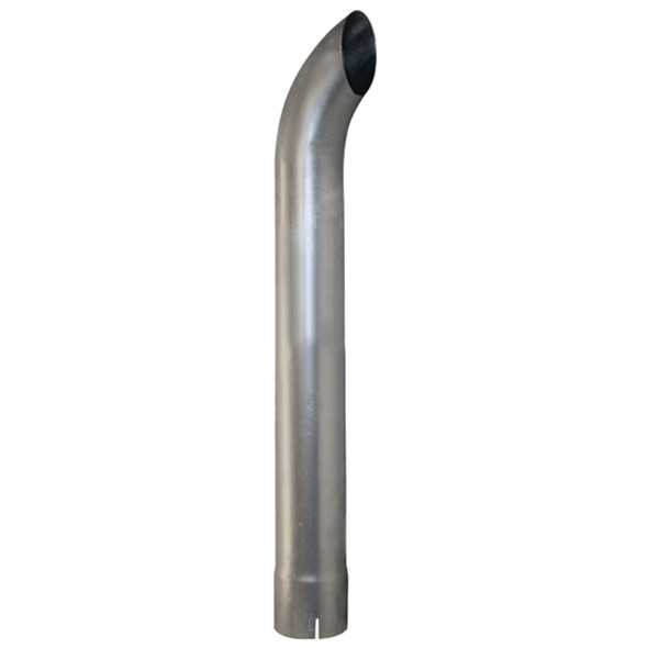 4 Inch ID / OD Aluminized Curved Top Exhaust Stack - 36 Inch Length