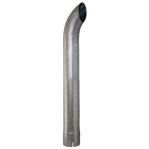 4 ID / OD X 36 Inch Aluminized Curved Top Exhaust Stack 4 ID / OD X 36 Inch Aluminized Curved Top Exhaust Stack