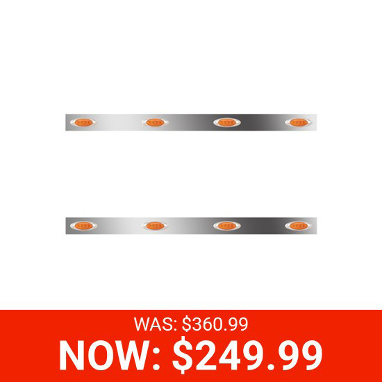 BLEMISHED: 3 Inch Sleeper Panels W/ 8 P1 Amber/Amber LED Lights For Peterbilt W/ 48/58 Inch Unibilt Sleepers No Extenders