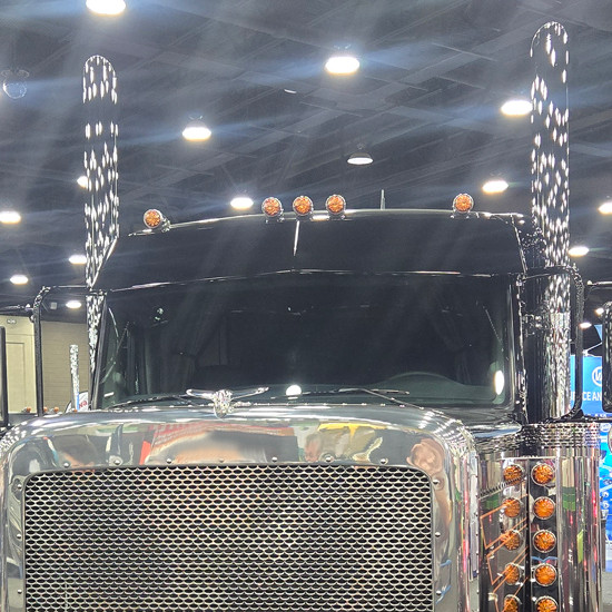 CSM Aluminum Paintable Drop Visor For Peterbilt 589 Stand Up Sleeper