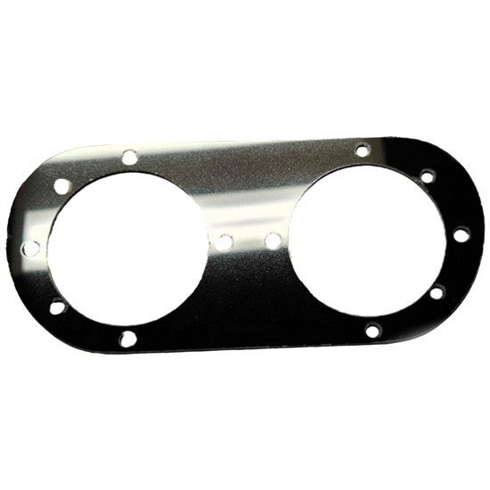 304 SS Center Cabin Dome Light Bracket With 2 Watermelon Style Light Holes For Kenworth W900B, W900L, W900S
