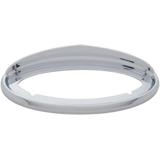 Chrome Emblem Bezel W/ Visor Fits 7.5 Inch x 3 Inch Light For Unibilt Peterbilt 357, 375, 377, 378, 385, 386