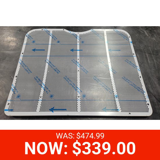 BLEMISHED: Stainless Steel Punched Grille Insert With 1/4 Inch Circles For Peterbilt 386 2006-2015