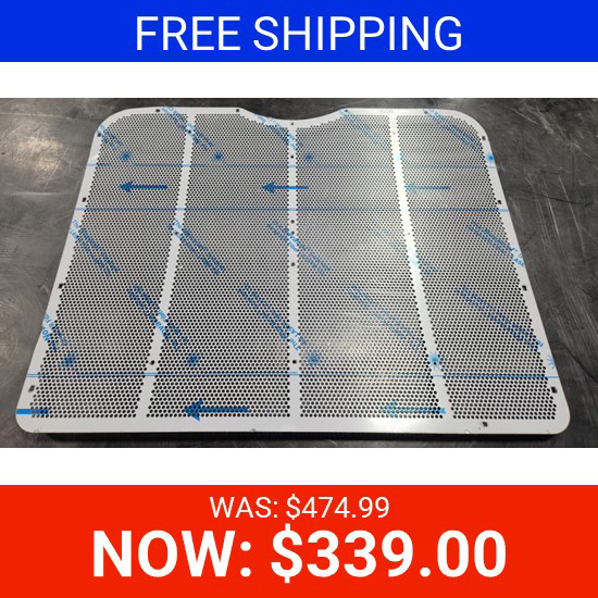BLEMISHED: Stainless Steel Punched Grille Insert With 1/4 Inch Circles For Peterbilt 386 2006-2015