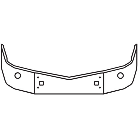 18 Inch 11 Gauge 304 Stainless Steel SBA Bumper W/ Step & Tow Holes For Peterbilt 579 SBA