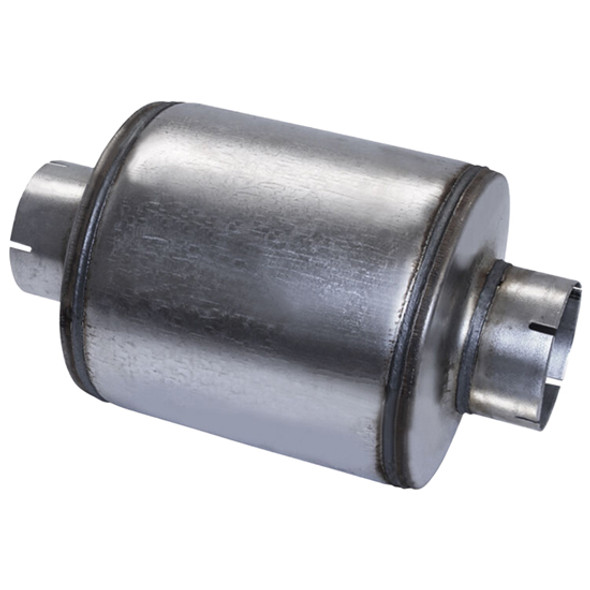 Galvanized Steel Exhaust Resonator 4 Inch Inlet / Outlet 9 Inch Body Galvanized Steel Exhaust Resonator 4 Inch Inlet / Outlet 9 Inch Body