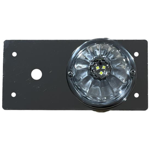 304 SS Dome Light Plate W/ Single Watermelon Style Light Hole & Switch Hole For Eurostyle Map & Dome Light 304 SS Dome Light Plate W/ Single Watermelon Style Light Hole & Switch Hole For Eurostyle Map & Dome Light