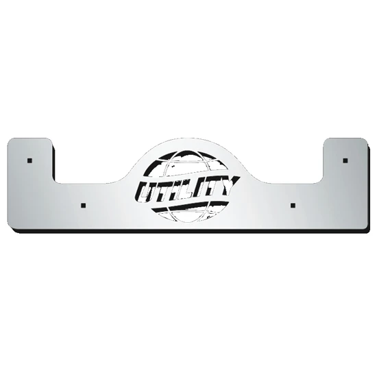 24 Inch Stainless Steel Utility World Logo Upper Mud Flap Weights