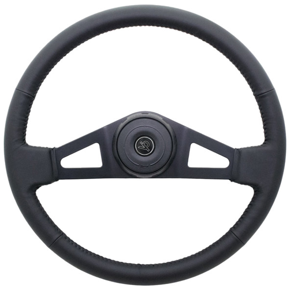 18 Inch Black Leather Jupiter 2 Spoke Steering Wheel 18 Inch Black Leather Jupiter 2 Spoke Steering Wheel