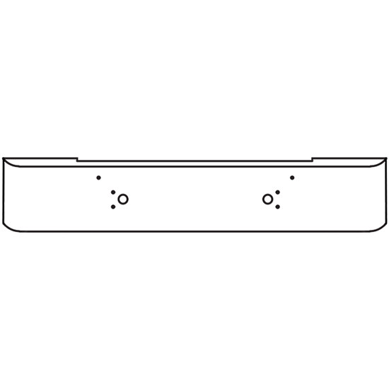 18 Inch SS Bumper W/ Mounting Holes For Mack Conv, COE