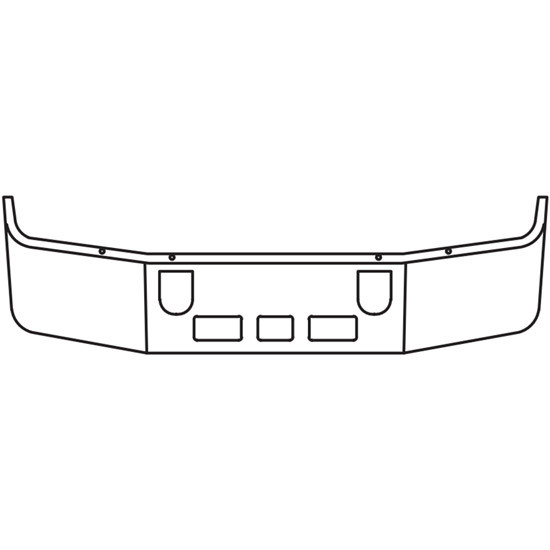 18 Inch SS Bumper W/ Tow, Fog Light & Hitch Holes For Mack CX13, Vision