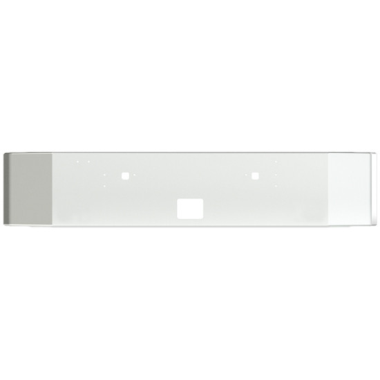 16 Inch Chrome Boxed End Bumper W/ Center Step & Tow Holes For International 9300 SBA