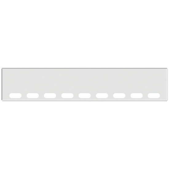 20 Inch Texas Blind Mount Stainless Steel Bumper With Boxed Ends & 9 Oval Light Holes By Valley Chrome For Freightliner, Kenworth & Peterbilt