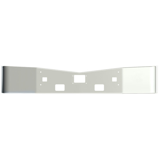 16 Inch Chrome Bumper W/ Tow, Step & Vorad Radar Holes By Valley Chrome For Peterbilt 579 SBA 2013-2020