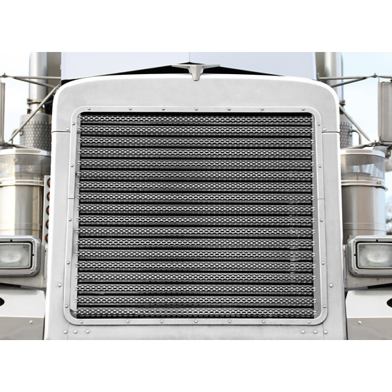 18 Horizontal Stainless Steel Grille Bars For Peterbilt 379 Extended Hood