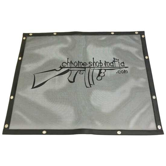 Chrome Shop Mafia Logo Black Bug Screen For Peterbilt 379 127BBC