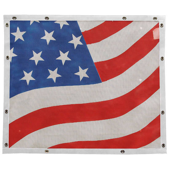 Abstract American Flag Mesh Bug Screen With Vinyl Trim For Peterbilt 377 SBA
