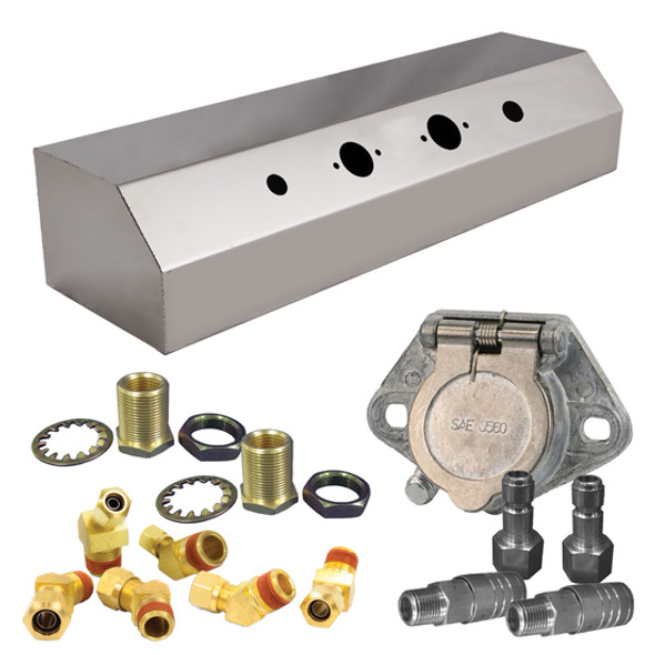 Stainless Steel Surface Mount Air Line Box Kit With Two 7-Way Plugs by CSM Stainless Steel Surface Mount Air Line Box Kit With Two 7-Way Plugs by CSM