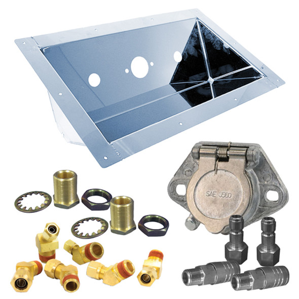 Stainless Steel Trough Style Air Line Box Kit With 7-Way Plugs by CSM Stainless Steel Trough Style Air Line Box Kit With 7-Way Plugs by CSM