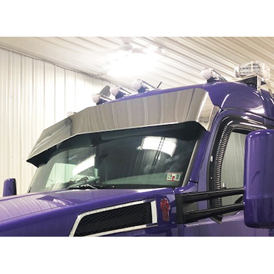 12 Gauge Customs Stainless Steel 14 X 12 Inch Side Mount Reverse Bowtie Visor For Peterbilt & Kenworth