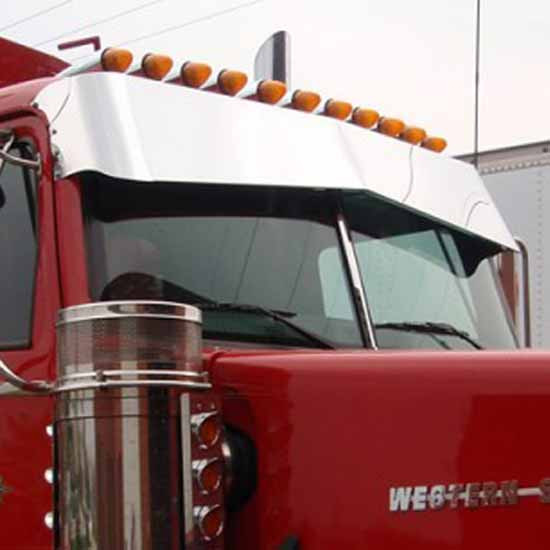 12 Gauge Customs 12 X 8 Inch Stainless Steel Reverse Bowtie Visor For Western Star