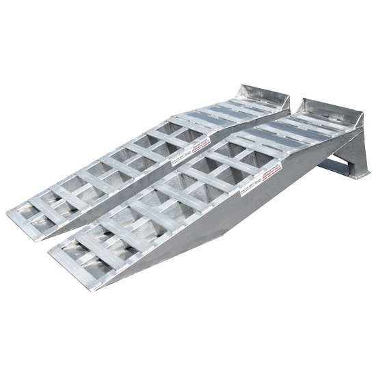 63 Inch Aluminum Heavy Duty Truck Wheel Riser Service Ramps - 7,000 lb Per Axle
