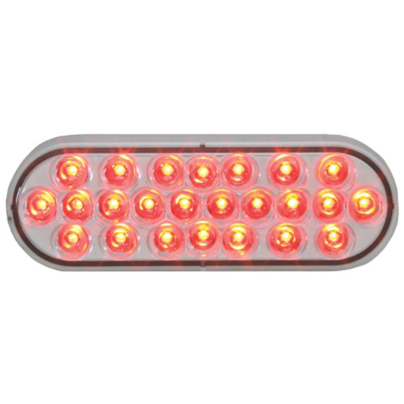 6.5 Inch 24 Diode Oval Pearl Light Red LED / Clear Lens 6.5 Inch 24 Diode Oval Pearl Light Red LED / Clear Lens