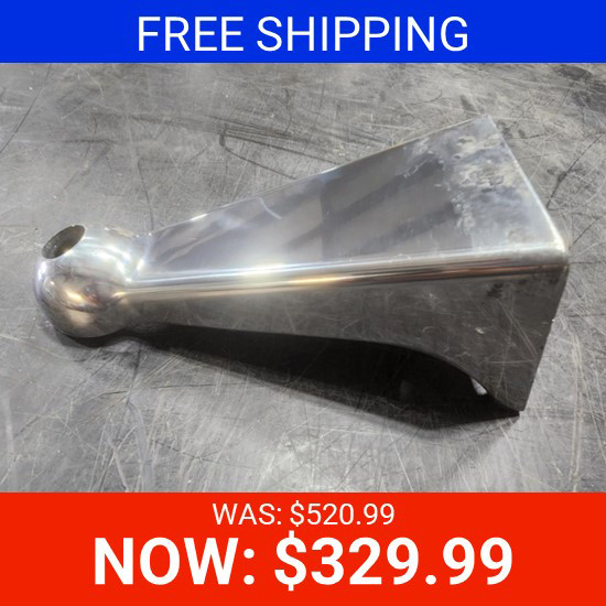 BLEMISHED: Polished Aluminum Mounting Bracket For Dual Square Headlights For Peterbilt 359, 379
