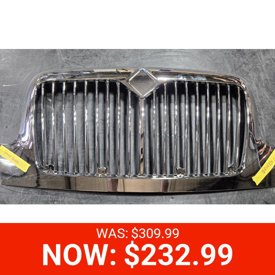 BLEMISHED: Chrome Plastic Factory Style Grille Replaces 3551015C99 For International DuraStar 2002-2020, MV 2019-2022