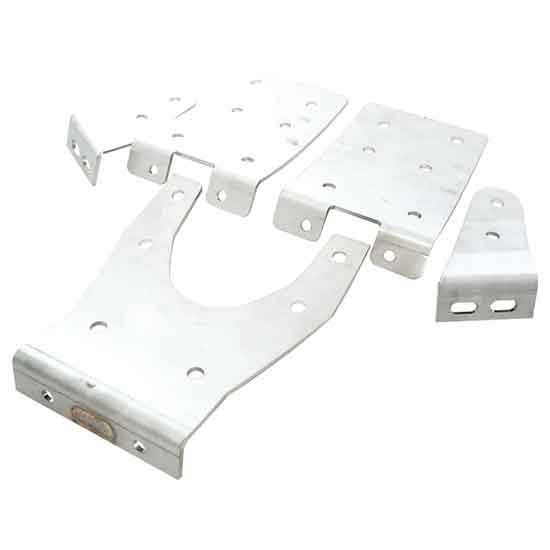 CSM Polished Stainless Steel Visor Mounting Bracket For Peterbilt 589 Flat Top Cab