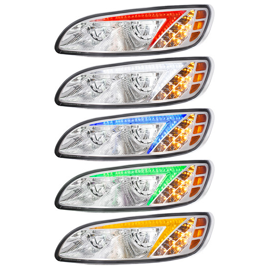 LED Headlight With Color Changing Position Light Bar For Peterbilt 300 Series