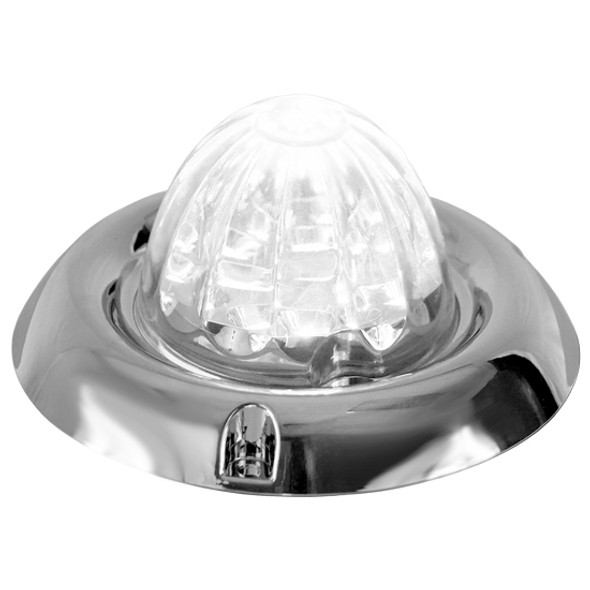 Legendary 3-1/2 Glass Watermelon Cool White 3 Wire Dual Function Chrome Inset Bezel LED Light Legendary 3-1/2 Glass Watermelon Cool White 3 Wire Dual Function Chrome Inset Bezel LED Light