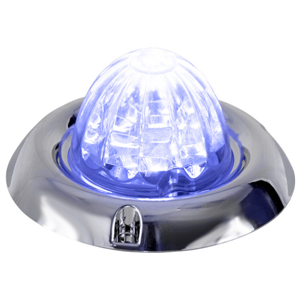 Legendary 3-1/2 Glass Watermelon Blue 3 Wire Dual Function Chrome Inset Bezel LED Light Legendary 3-1/2 Glass Watermelon Blue 3 Wire Dual Function Chrome Inset Bezel LED Light