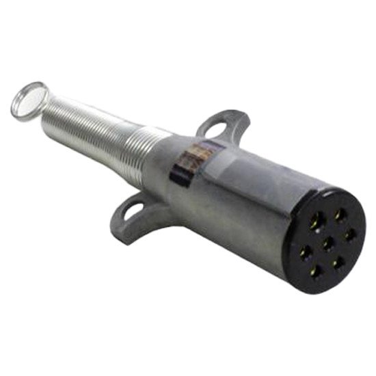 7-Way Trailer T-Grip Plug with Spring Guard Heavy-Duty Nickel-Plated Zinc