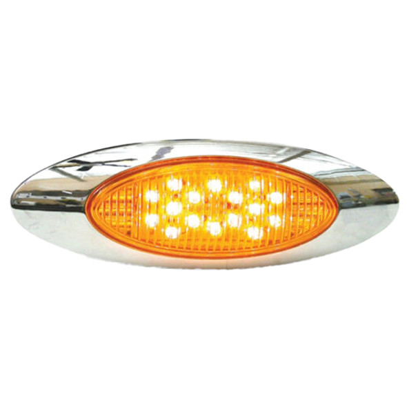 2 Inch Round 9 Diode LED Light With Snap On Bezel - Amber LED / Clear Lens 2 Inch Round 9 Diode LED Light With Snap On Bezel - Amber LED / Clear Lens