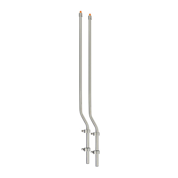 Amber Eagle Lighted Stainless Steel Bumper Guide Kit 1 ID X 51 Inch ID For Plastic Bumper