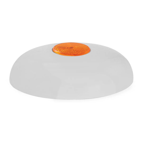 7.25 - 7.50 Inch Chrome Horn Cover With Center Amber Reflector