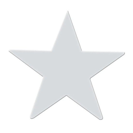 3 Inch Chrome Star Accent 3 Inch Tape Mount