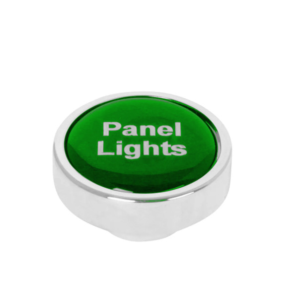 1-3/16 Inch Chrome Light Panel Dash Knob W/ Green Sticker