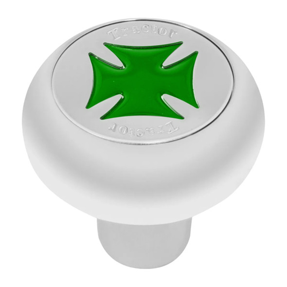 Chrome Aluminum Screw-In Trailer Air Knob W/ Green Iron Cross Chrome Aluminum Screw-In Trailer Air Knob W/ Green Iron Cross