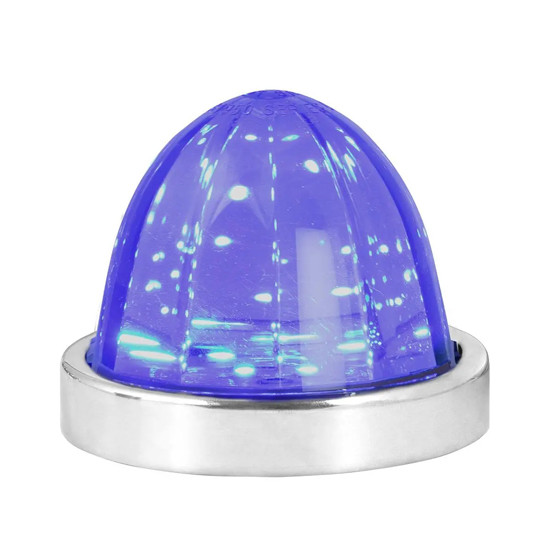 Classic Watermelon Surface Mount LED Light - Blue LED / Smoke Lens