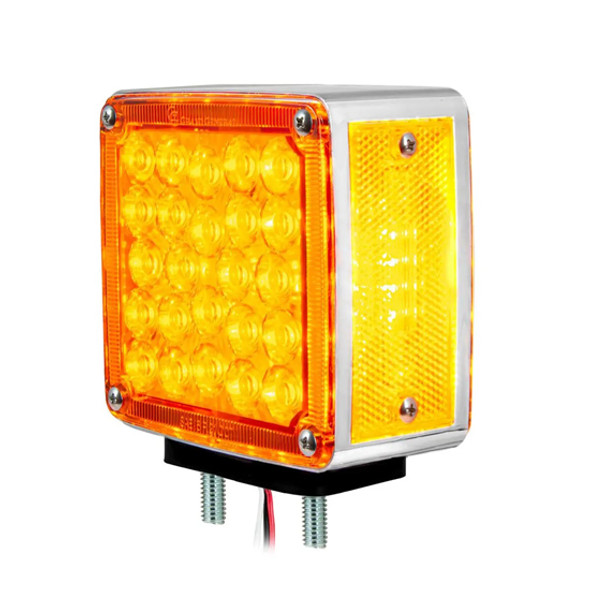 Square Double Face High Power Pearl Amber & Red LED Pedestal Light - Driver Side Square Double Face High Power Pearl Amber & Red LED Pedestal Light - Driver Side