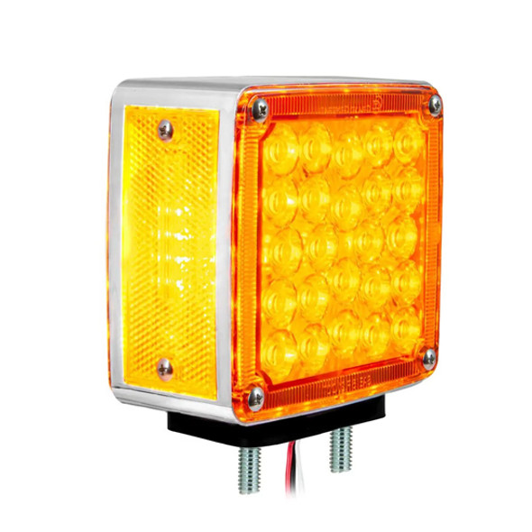 Square Double Face High Power Pearl Amber & Red LED Pedestal Light - Passenger Side Square Double Face High Power Pearl Amber & Red LED Pedestal Light - Passenger Side