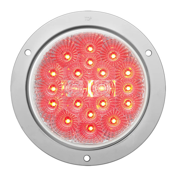 4 Inch Low Profile Spyder Red/ Clear LED W/Chrome Rim & Pigtails 4 Inch Low Profile Spyder Red/ Clear LED W/Chrome Rim & Pigtails